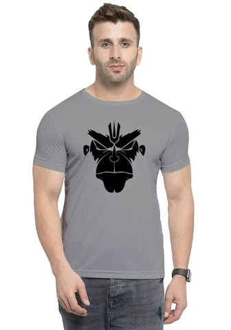 UneeQ Stylish Hanuman Angry Face Printed Tshirt  Round Neck Unisex Polyester | Lycra T-shirt for Men And Women