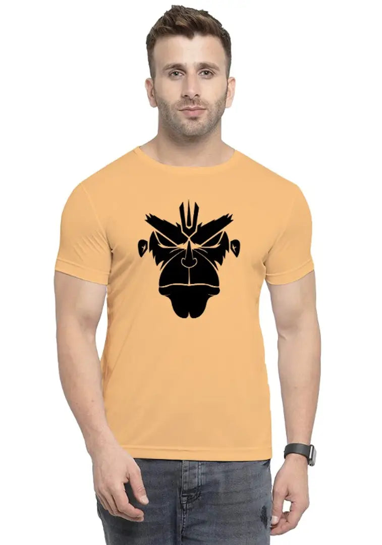 UneeQ Stylish Hanuman Angry Face Printed Tshirt  Round Neck Unisex Polyester | Lycra T-shirt for Men And Women