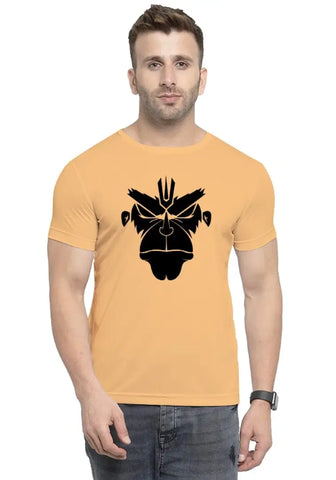 UneeQ Stylish Hanuman Angry Face Printed Tshirt  Round Neck Unisex Polyester | Lycra T-shirt for Men And Women