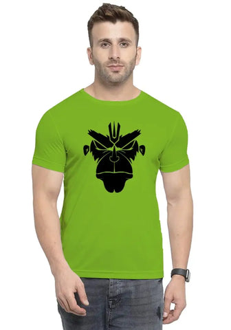 UneeQ Stylish Hanuman Angry Face Printed Tshirt  Round Neck Unisex Polyester | Lycra T-shirt for Men And Women