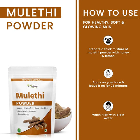 Hashpop Natural Mulethi Powder For Face Pack And Hair Pack glycyrrhizaglabra  Licorice Root 500g