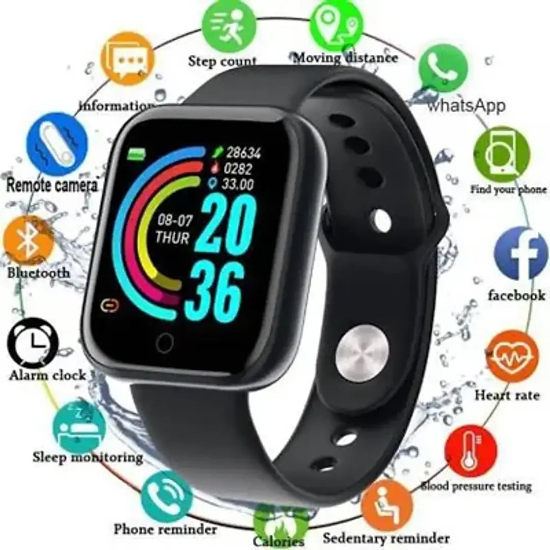 D20 Smart Watch Blood Pressure, OLED Touchscreen for Men/Women Compatible with all Smartphones Fitness Band