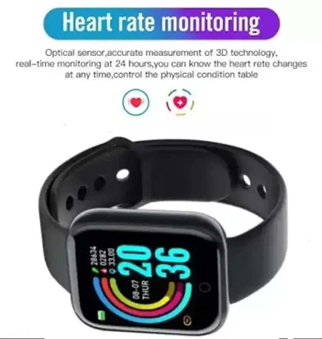 D20 Smart Watch Men Heart Rate and Blood Pressure Monitor Waterproof Sports Fitness Bracelet Bluetooth
