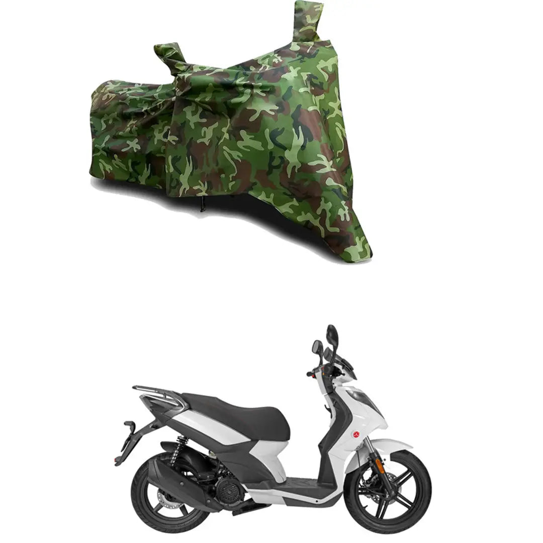 GLAMND-100% Dustproof Bike Scooty Two Wheeler Body Cover Compatible For Aftek E-scooter ELMO Water Resistance  Waterproof UV Protection Indor Outdor Parking With All Varients[Militry GMJ]