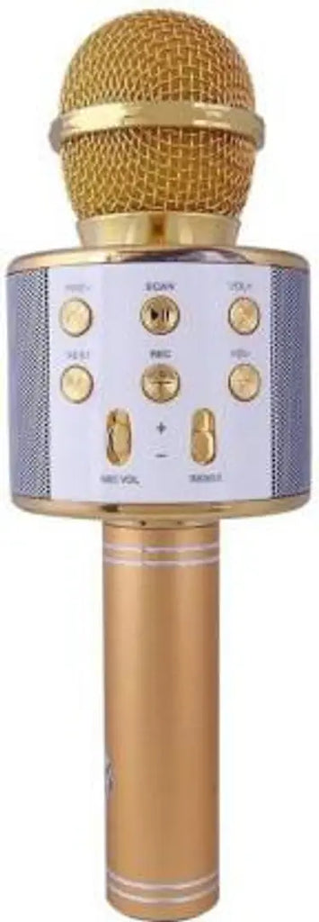 Wireless Handheld Bluetooth Mic with Speaker (Bluetooth Speaker) Audio Recording and Karaoke Feature Microphone Handheld