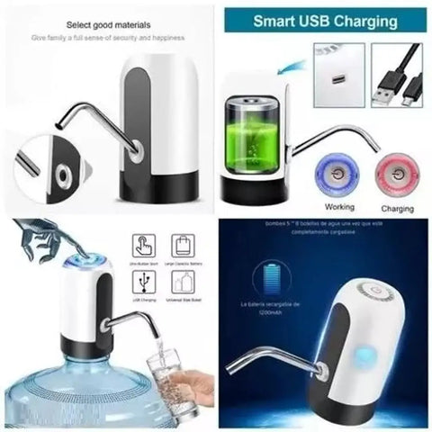 Water Bottle Pump Heavy Duty USB Charging Automatic Water Drinking Dispenser Portable Electric Water Bottle Pack Of 1