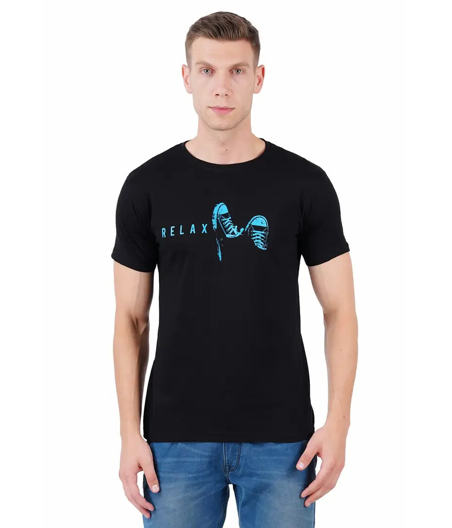 BET Men Premium Cotton Round Neck Printed T-Shirt Black