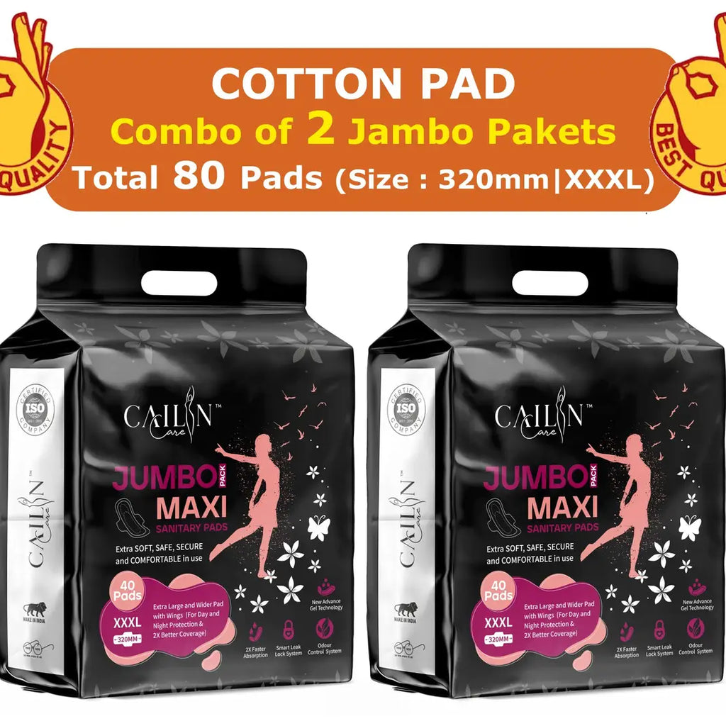 Extra Soft leakage free Cotton (XXXL) Sanitary Pads (Combo of 2 Packets) (Total 80 Pads ) Sanitary Napkin