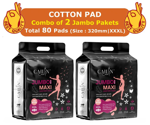 Extra Soft leakage free Cotton (XXXL) Sanitary Pads (Combo of 2 Packets) (Total 80 Pads ) Sanitary Napkin