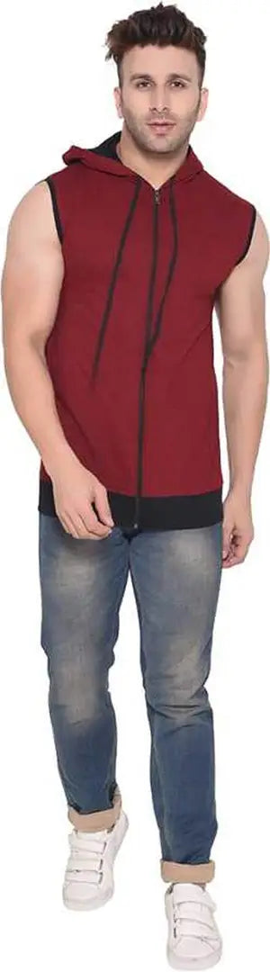 RiseMax Cotton Blend Cut Sleeve Round Neck Regular Fit T-Shirt for Men