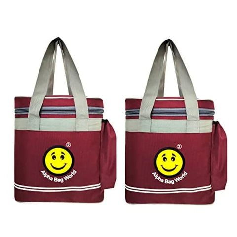 Combo of 2 All Age Branded Carry on School Tiffin Bag