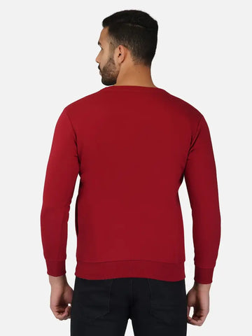 HEATHEX Men's Full Sleeve Round Neck Cotton Fleece Sweatshirt with Side Pocket