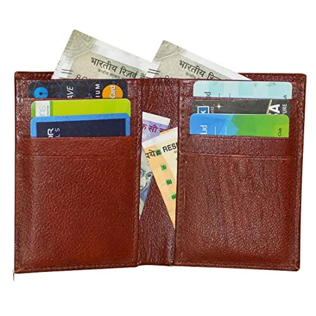 Style98 Men's Women's Shoes Leather ATM Credit Card Holder Cum Pocket Money Wallet (Tan) -3203NJ