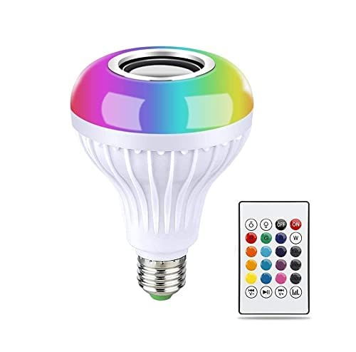Offtrot LED Music Bulb with Bluetooth Speaker Music Color changing led Bulb, DJ Lights with Remote Control Music Dimmable for Home (Multicolor).