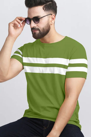 Elegant Cotton Blend Colourblocked Round Neck Tees For Men- Pack Of 2