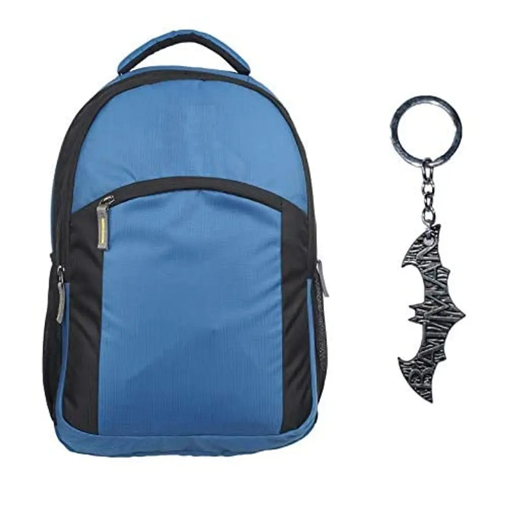 GoodFeel New Pattern Canvas Polyester School Bag, College Backpack, Waterproof Laptop Backpack for Boys and Girls [GFBAG07][One Key Chain/Key Ring Free] (Blue 5)