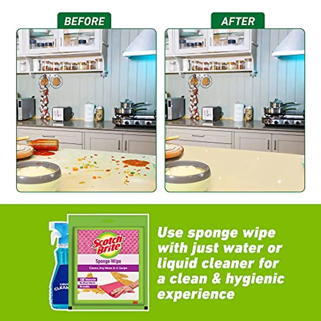 Scotch-Brite Sponge Wipe, Pack of 5 (Color and Print May Vary)