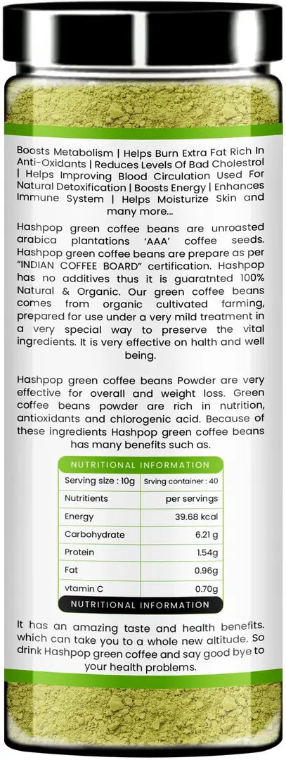 Green Coffee Beans Powder For Weight Loss Management Instant Coffee-200Gm