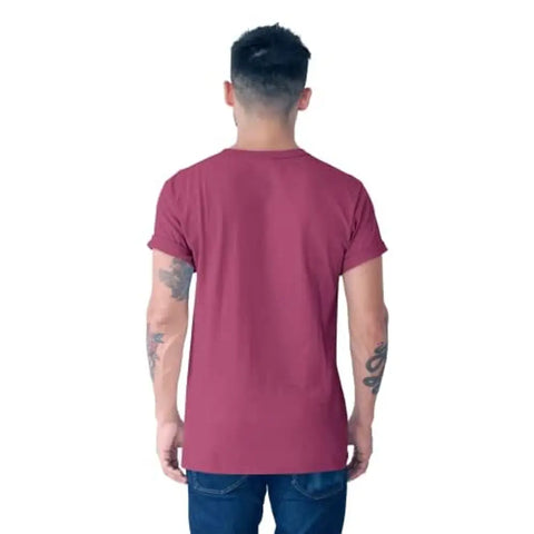 satyuga Men's Cotton T-Shirt - Round Neck, Half Sleeves, Printed, Maroon, XX-Large Casual Wear Tees for Men (Simpson Beer Mug)