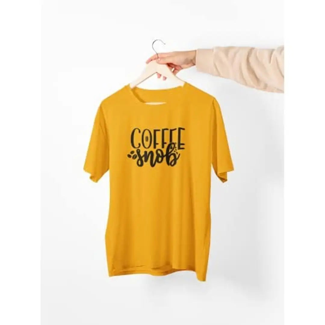 Coffee snob - Yellow - Printed t Shirt - Comfortable Round Neck Cotton.