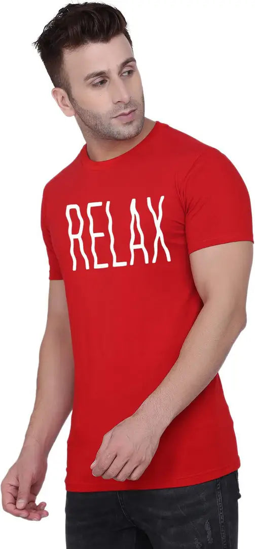 BET Branded Men's Cotton Roundneck T-Shirt (X-Large, RED)