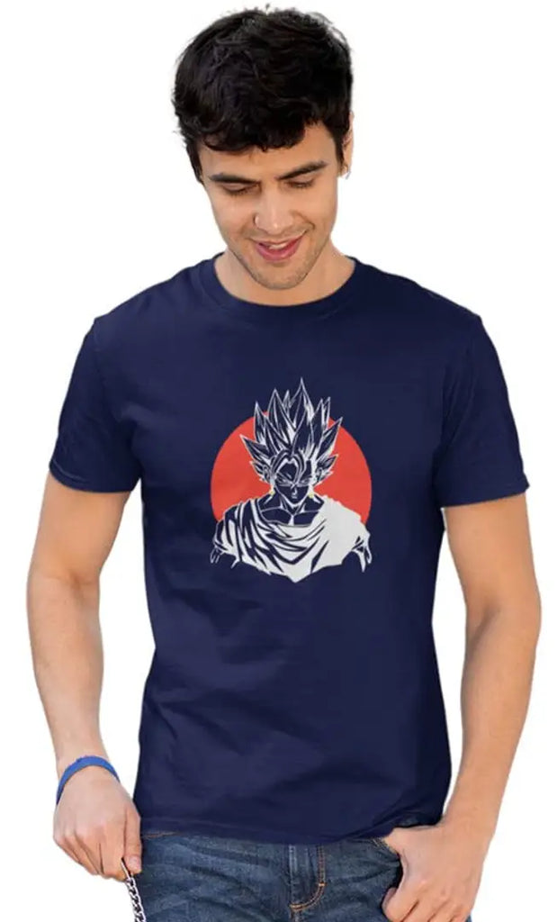 Tshirts Buddy Men's Half Sleeve Printed Round Neck Premium Cotton Tshirts - Anime D-33.