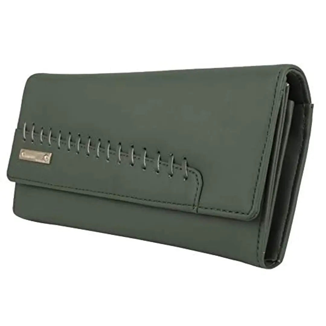 Women and Girls Synthetic Faux-leather Hand Clutch Cum Mobile Hand wallet (ARFC-1802GREEN)