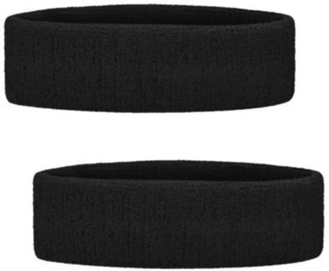 Sport Headband Head Support&nbsp;Hair Non Slip, Moisture Wicking Headband for Running (Black) - Pack of 2