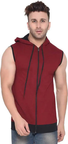 RiseMax Cotton Blend Cut Sleeve Round Neck Regular Fit T-Shirt for Men