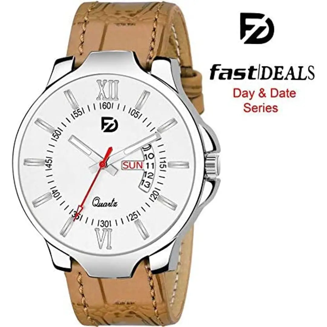Fastdeals Analogue White Dial Day and Date Boy's and Men's Watch