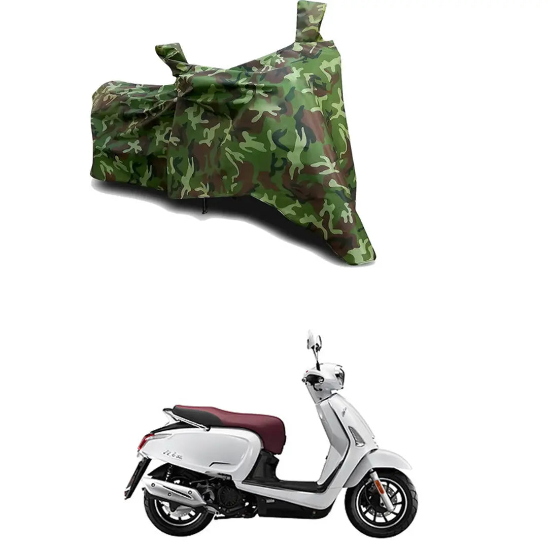 GLAMND-100% Dustproof Bike Scooty Two Wheeler Body Cover Compatible For 22 Motors Like200 Water Resistance  Waterproof UV Protection Indor Outdor Parking With All Varients[Militry GMJ]