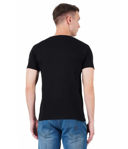 BET Men Premium Cotton Round Neck Printed T-Shirt Black