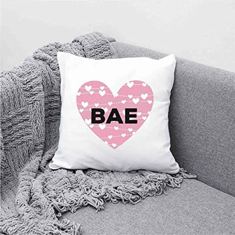 Designer Unicorn Printed Couple Cushion Cover with Filler, Bae/ Owner of Bae 12X12 inches Set of 2