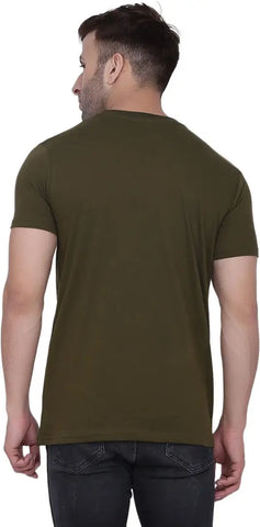BET Branded Men's Printed Roundneck T Shirt (XX-Large, Olive)