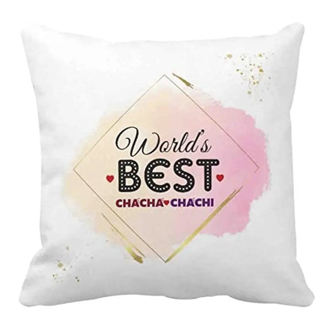 Designer Unicorn Printed Couple Cushion Covers with fillers, World's Best Chacha Chachi 12X12 inches