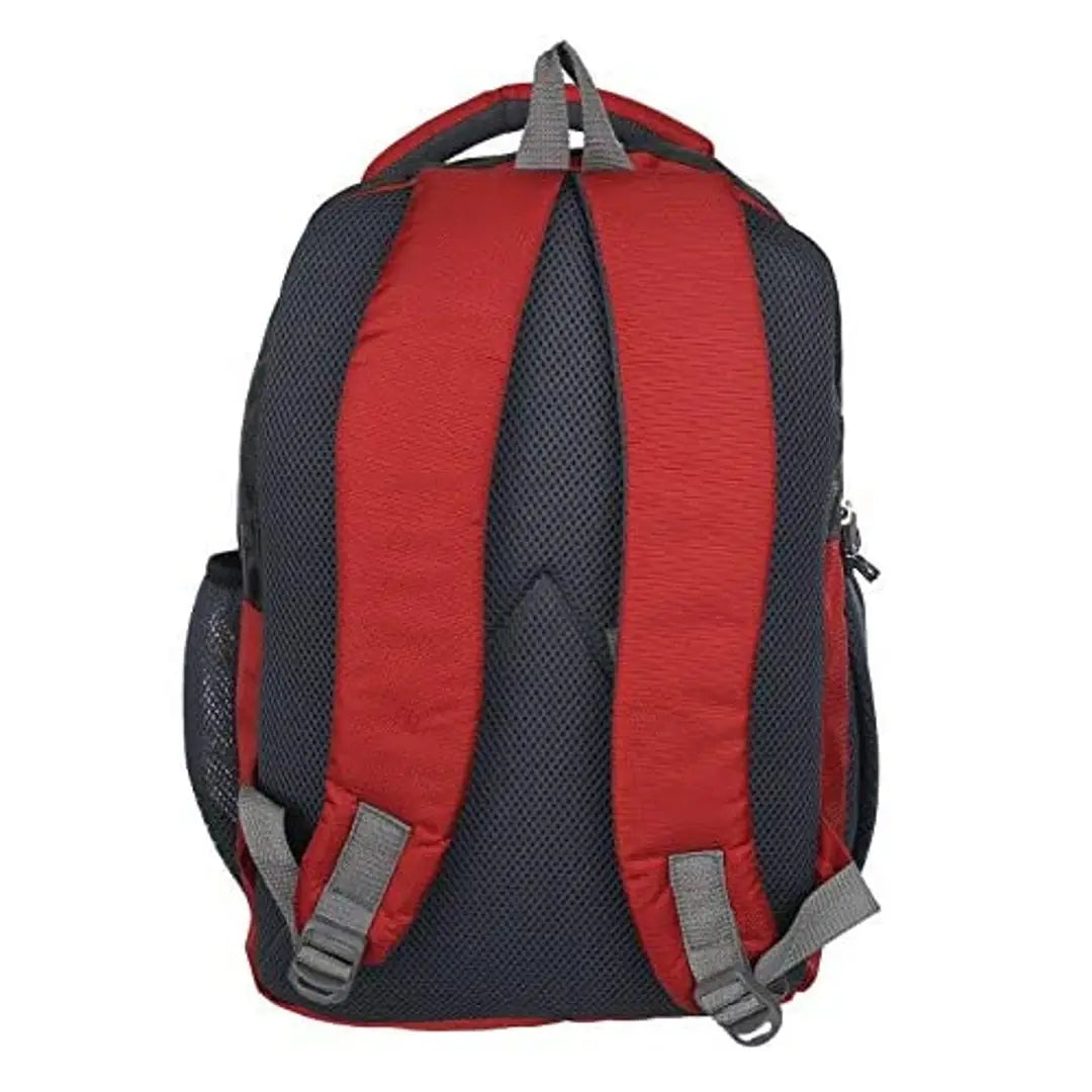 GOOD FEEL New Canvas Polyester School Bag, College Bag, Laptop Bag for Boys and Girls LED Watch Free (Red)