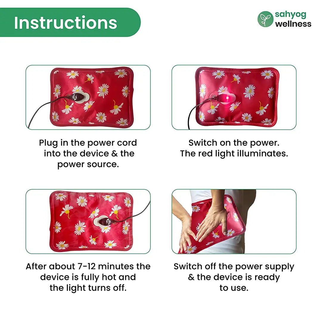 Electric Hot Water Bag- Rechargeable Heating Pad Rechargeable Hot Water Bag - Pack Of 4