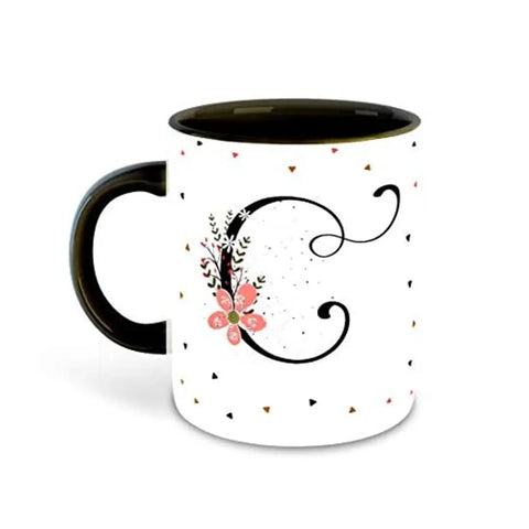 Whats Your Kick? (CSK) - Letter C Name Initial Alphabet Inspiration Printed Black Inner Ceramic Coffee Mug and Tea Mug - Birthday | Anniversary (Multi 3)