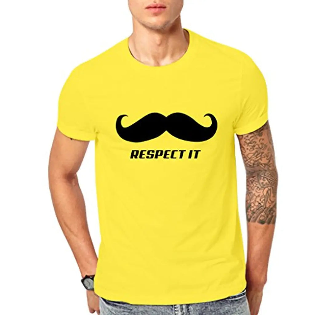Ghantababajika Respect It Yellow Round Neck Half Sleeve T-Shirt