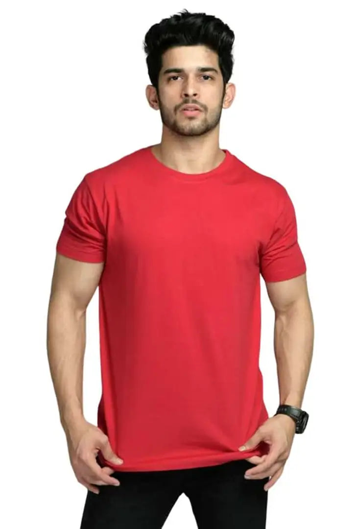 RiseMax Cotton Blend Half Sleeve Round Neck Regular Fit T-Shirt for Men
