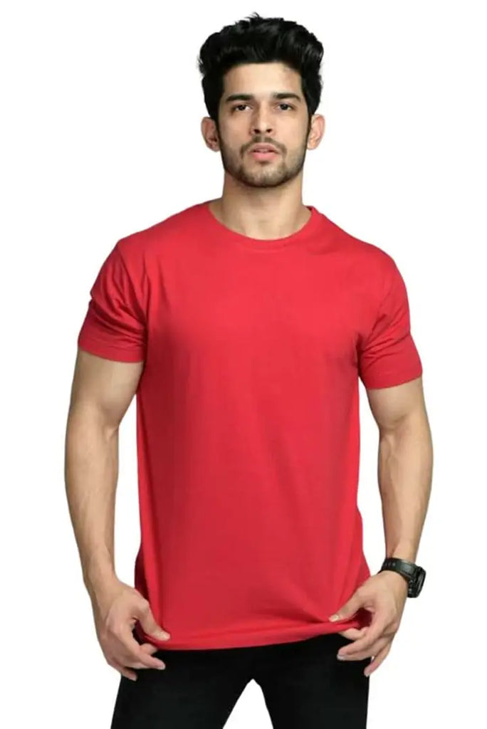 RiseMax Cotton Blend Half Sleeve Round Neck Regular Fit T-Shirt for Men