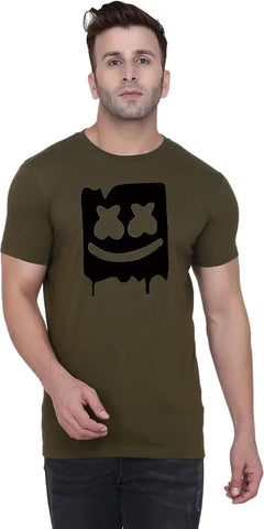BET Branded Men's Printed Roundneck T Shirt (XX-Large, Olive)