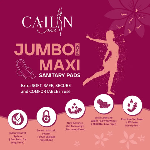 Cottony Soft Heavy Flow Leakage Free Protrection Maxi Sanitary Pads (Size - 320mm | XXXL) (Combo of 2 Packet) (Total 80 Pads)