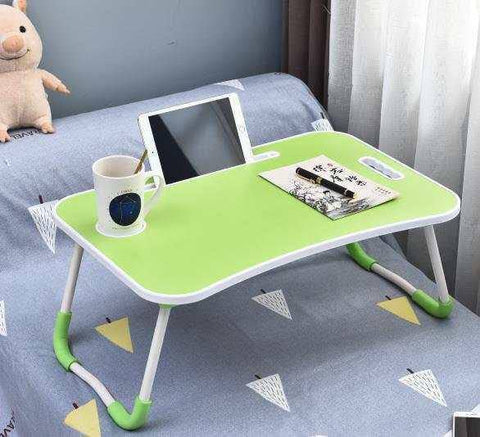 Offtrot Multipurpose - Foldable & Portable Laptop & Study Bed Table with Cup Holder, Light Green