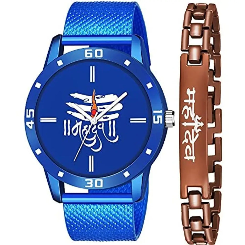 KJR_587-J_035 Pack of One Watch with Mahadev Bracelet