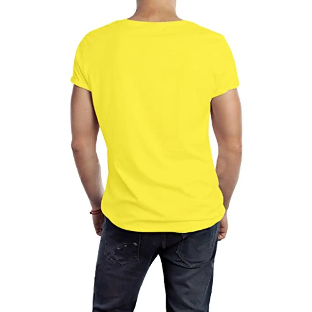 Ghantababajika Here to be Awesome Yellow Round Neck Half Sleeves t-Shirt