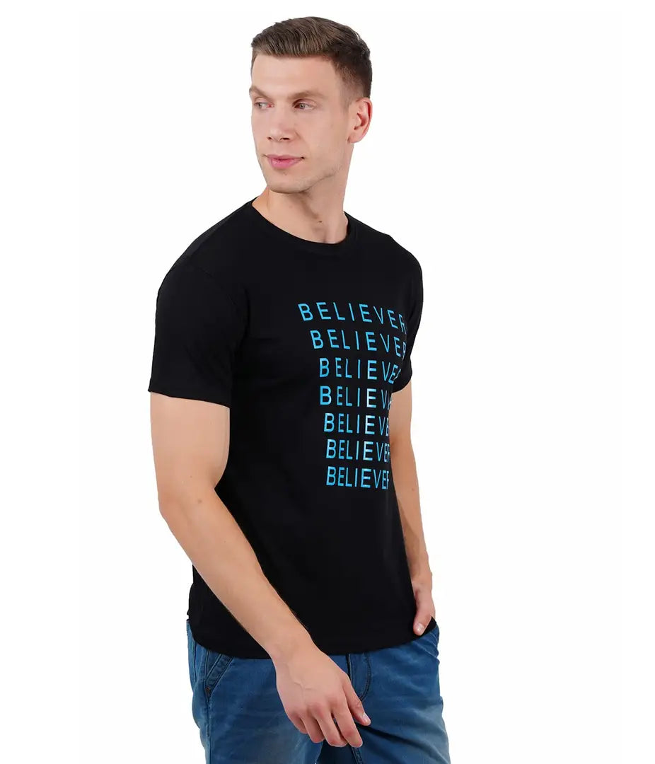 BET Men Premium Cotton Round Neck Printed T-Shirt Black