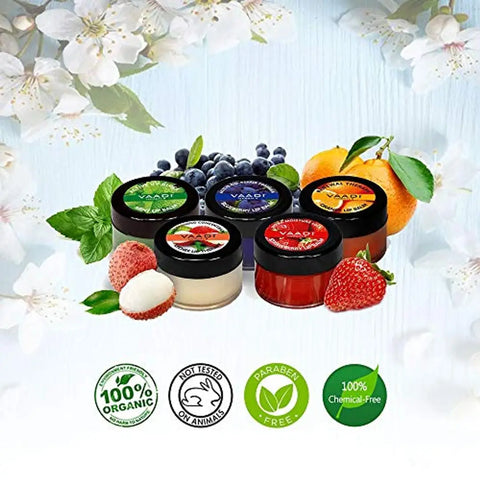 Vaadi Herbals Assorted Lip Balm, 10g (Pack Of 5)