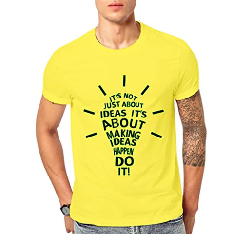 Ghantababajika Making Idea Yellow Round Neck Half Sleeves t-Shirt