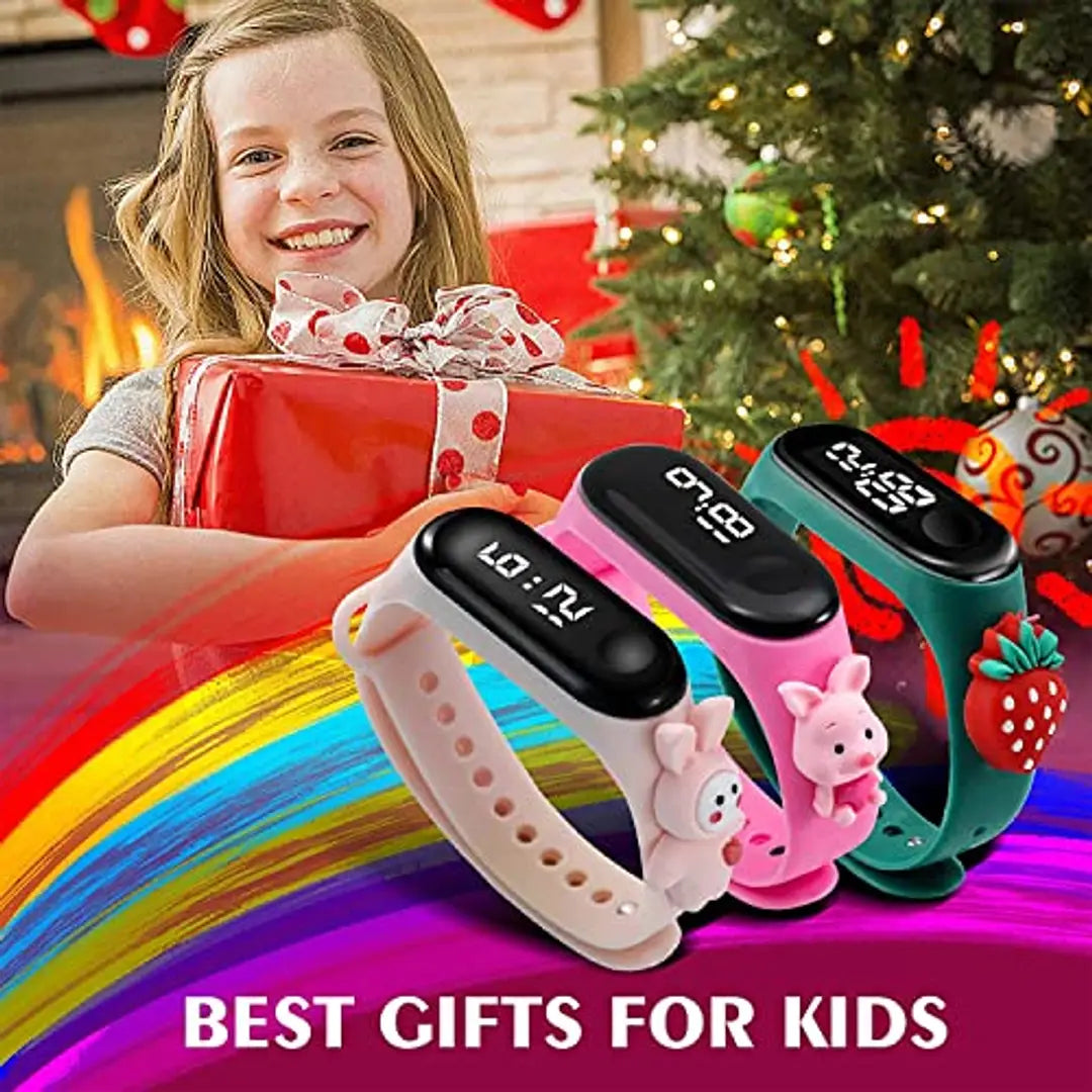 TOYGALAXY Pooh Kids Watchband, Girls Watch Set 3-12 Years Old, Digital Sports Toddler Daily Waterproof LED Design, Cute Cartoon Gifts for Children